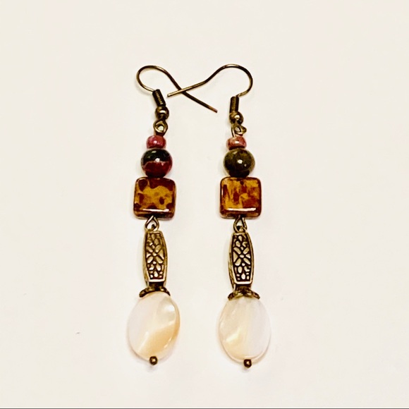 Natural Mother-of-Pearl Mixed-Media Earrings - Picture 8 of 9
